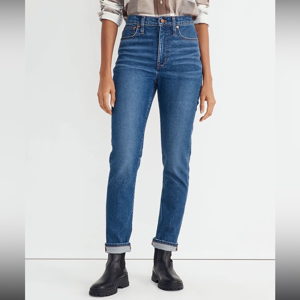 NWT Madewell The High-Rise Slim Boyjean in Twyford Wash size 26
